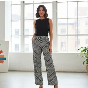 Talbots Petite Pants Womens 8 Geometric All Over Print Geometric‎ Stretch Ankle